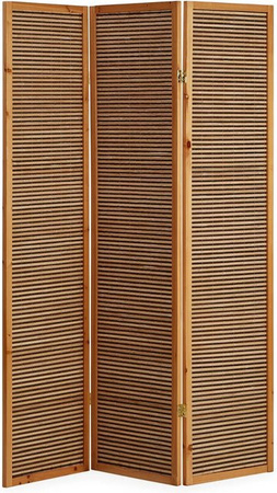 Homestyle4u 3-tlg. Paravent aus Bambus und Holz in Braun, Höhe: 175 cm, Breite: 132 cm