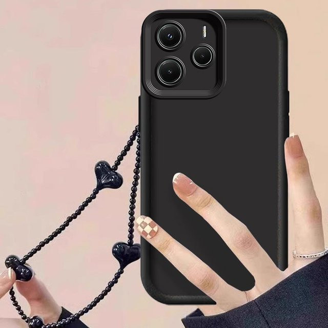 Xiaomi Sky Eye Silikon Handyhülle mit Lanyard für Redmi Note 14 14S 14ProPlus 13 14Pro 13Pro 12 12S 12R 12Pro in Schwarz oder Weiß - Bild 1