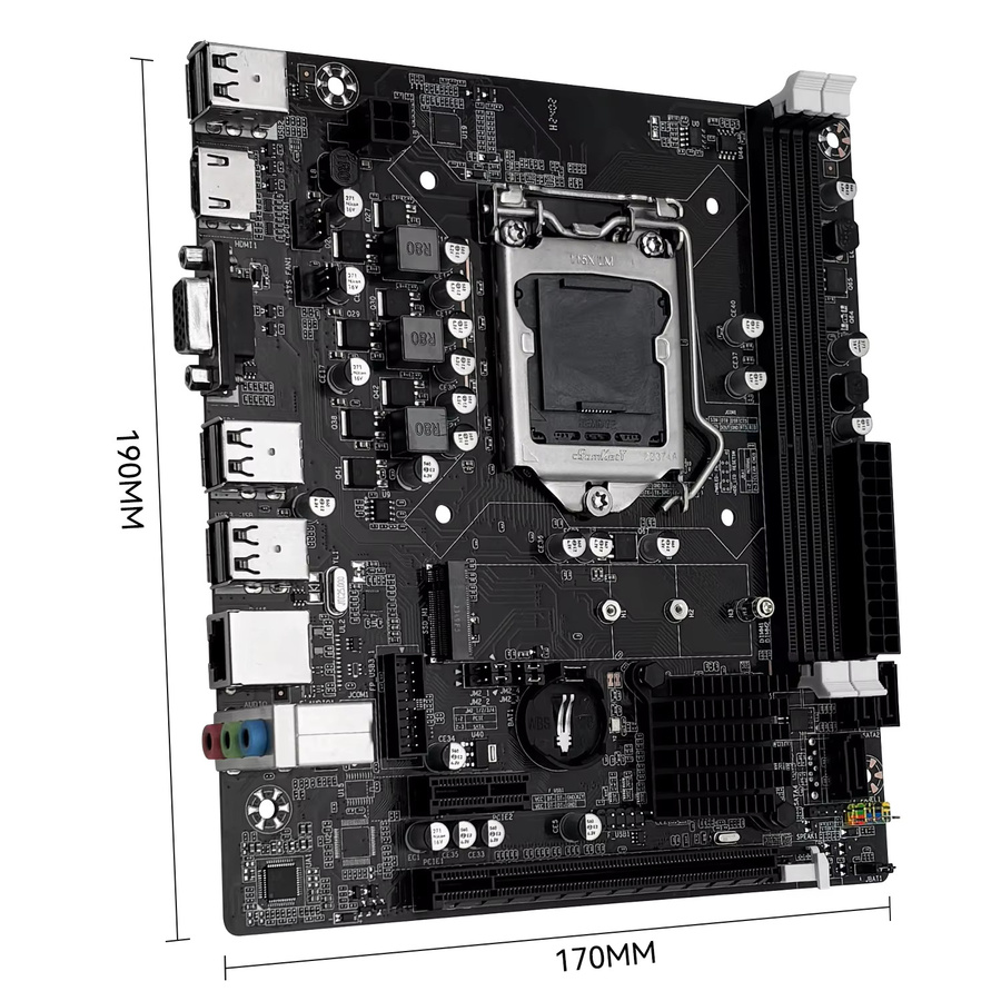 MACHINIST H61 Motherboard LGA 1155, DDR3 RAM kompatibel mit Intel Core CPUs der 2. und 3. Generation, unterstützt M.2 NVMe SSD, Schwarz - Bild 2