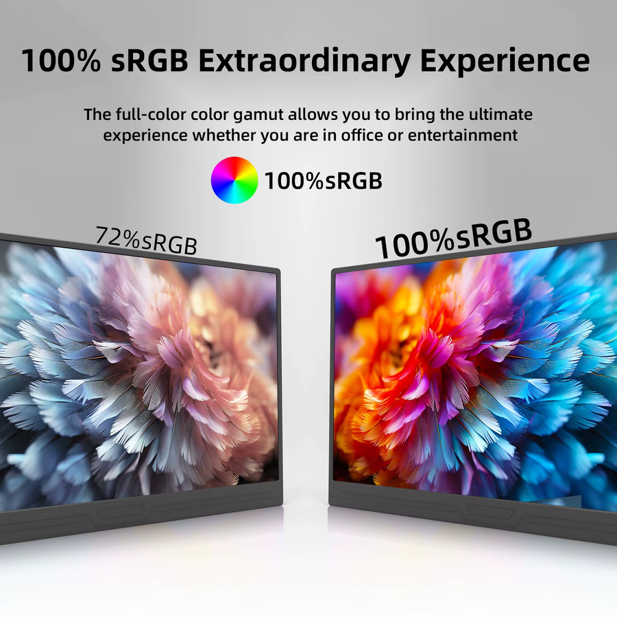 ZSUS 13 Zoll 4K UHD Tragbarer Monitor mit 60Hz in Schwarz für Laptop, PC, Smartphone und Konsolen - Bild 4