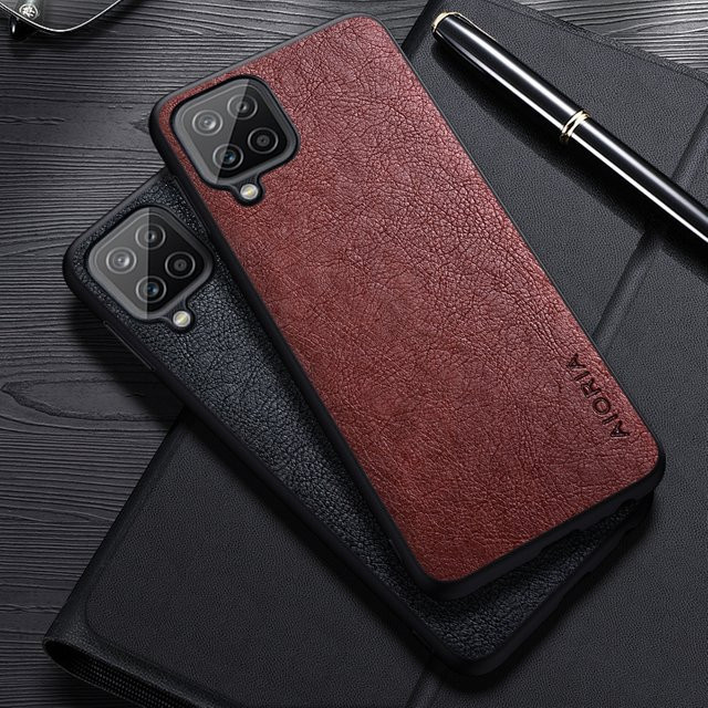 Luxus Leder Business Cover für Samsung Galaxy A12 A22 A32 A42 A52S A72 4G 5G in Schwarz - Bild 1