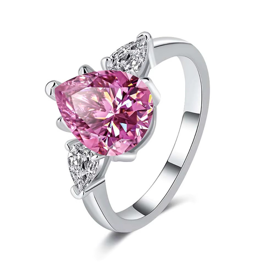 MUXIFC Moissanit-Ring, 925 Silber, rosa, Damen - Bild 2