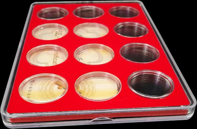 Transparente Münzbox aus Kunststoff mit 27 mm Loch für Gedenkmünzen und Sammlungen - Bild 1