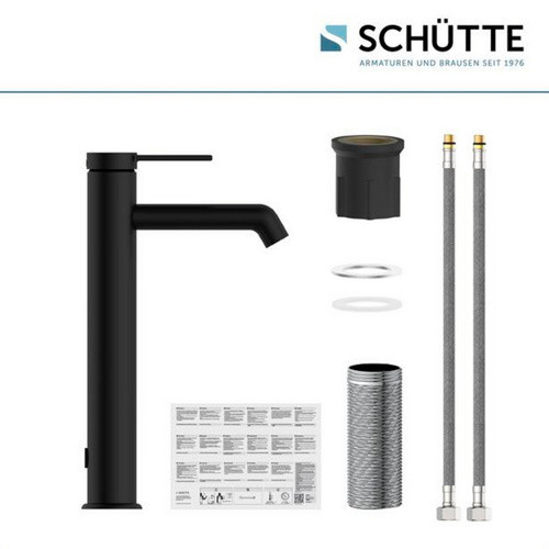 Schütte Waschtischarmatur Los Angeles für Aufsatzwaschbecken in Schwarz Matt mit Einhebelmischer und Wassersparfunktion - Bild 4