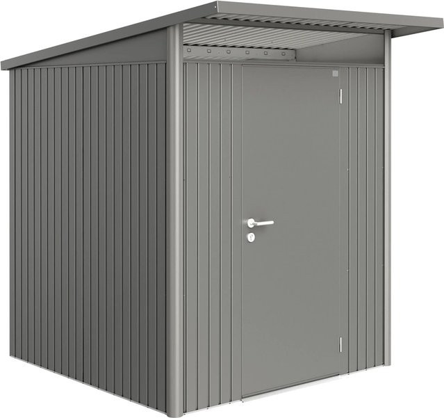 Biohort Gerätehaus AvantGarde aus Metall in Quarzgrau-metallic mit Standardtür, B/T/H: 174 x 174 x 218 cm - Bild 1