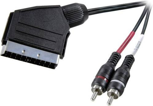 SpeaKa Professional SP-7870676 SCART zu Cinch Audio Anschlusskabel in Schwarz, Länge: 2,00 m - Bild 1