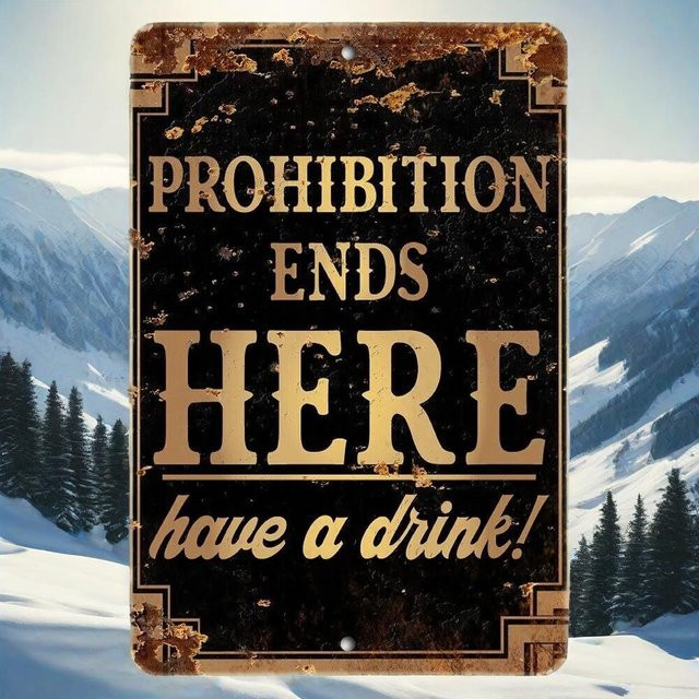 Potdemiel Bar & Man Cave Deko-Schild Verbot endet hier Haben Sie ein Getränk - Bild 1