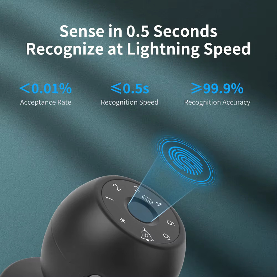 Tuya Smart Lock Digitales Elektronisches Schloss mit Fingerabdruck, Passwort und IC-Karte in Schwarz - Bild 3