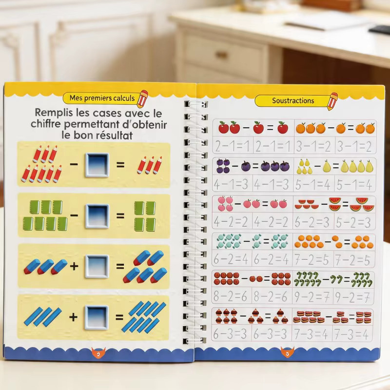 BOHY Übungsheft für französische Ziffernschriften und Kalligrafie für Kinder, Mehrfarbig - Bild 2
