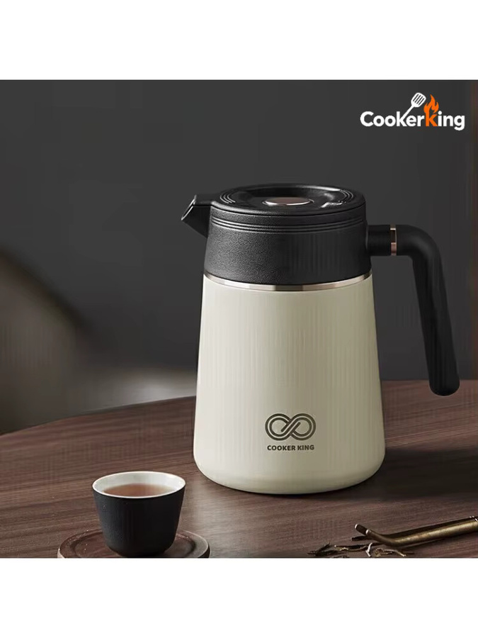 COOKER KING Teekanne mit Keramik und Edelstahl 304 in Weiß, 2,2 l - Bild 4