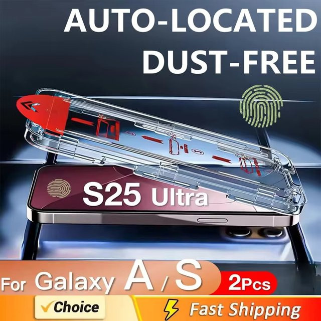 Samsung Displayschutz aus gehärtetem Glas, transparent, für Galaxy S25 Ultra, A56, A55, A54, A53, A52S, A36, A35, A16, S24 FE, S23, S21, S20FE und A26 5G - Bild 1