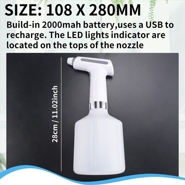 Kuaishan Automatisches elektrisches Gartenpumpensprühgerät mit USB-Wiederaufladung, tragbare Sprühflasche für Hof und Rasen, Weiß - Bild 1