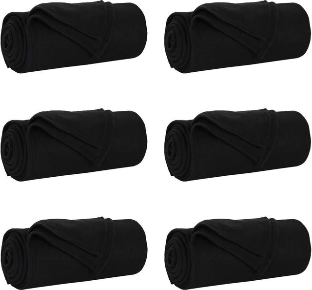 6er Set vidaXL Wohndecken aus Fleece in Schwarz, B: 270 cm, T: 240 cm - Bild 1