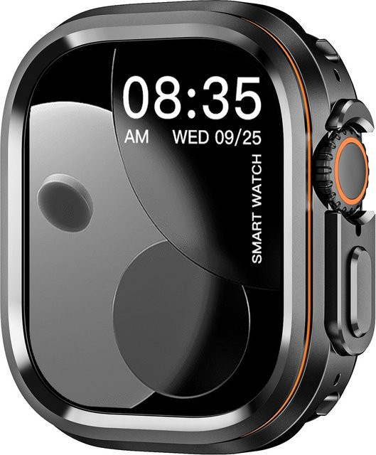 CHIICSMART Metall-Bumper-Schutzhülle für Apple Watch Ultra 49mm, Farbe: Schwarz - Bild 1