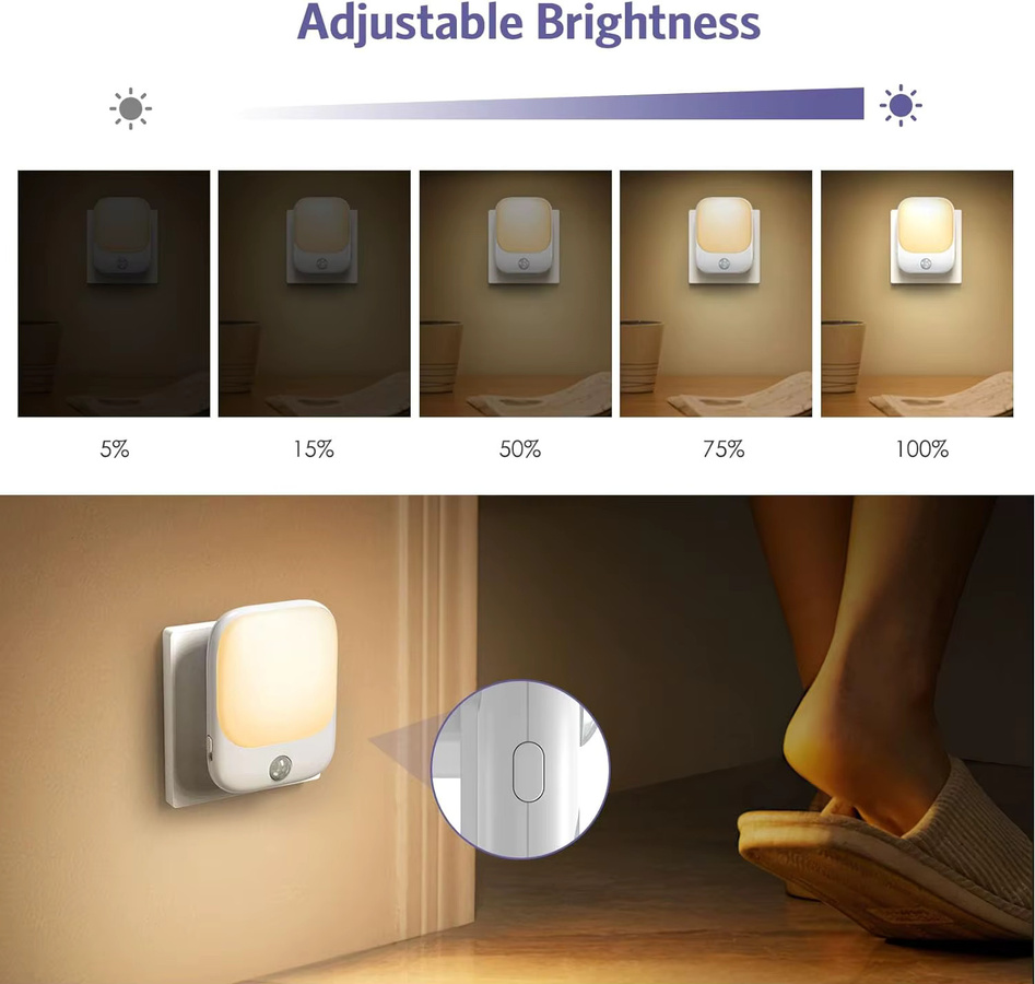 Ouelico LED Nachtlicht mit Bewegungssensor und Dämmerungssensor, dimmbar, kabellos, warmweiß, für Schrank, Kinderzimmer und Schlafzimmer - Bild 3