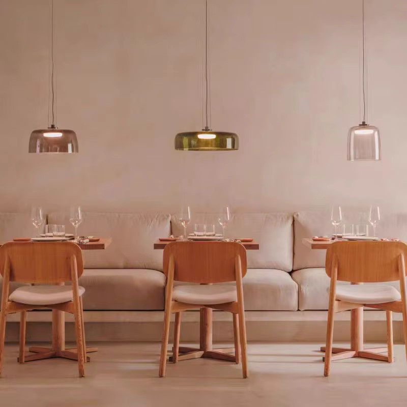 HomeLover Ebenen Glas Pendelleuchte mit LED in Orange und Grün für Esszimmer und Wohnzimmer - Bild 2