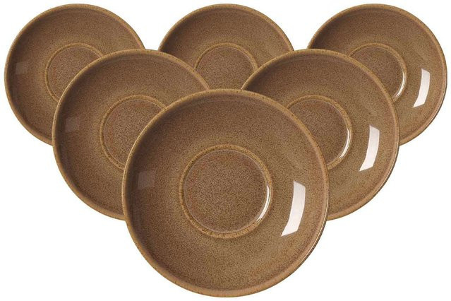 Ritzenhoff & Breker Kaffeeuntertassen Sahara aus Porzellan Braun Durchmesser: 14,5 cm, 6er Set - Bild 1