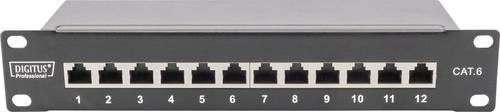 Digitus DN-91612S Netzwerk-Patchpanel 12 Port CAT 6 Schwarz RAL 9005 10 Zoll 1 HE - Bild 2