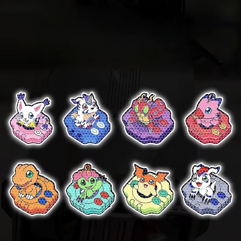 Bandai Digimon Anime Cartoon Kreative Reflektierende Aufkleber für Elektroroller, Dekorative Motorrad Kratzfeste Wasserdichte Aufkleber - Bild 6
