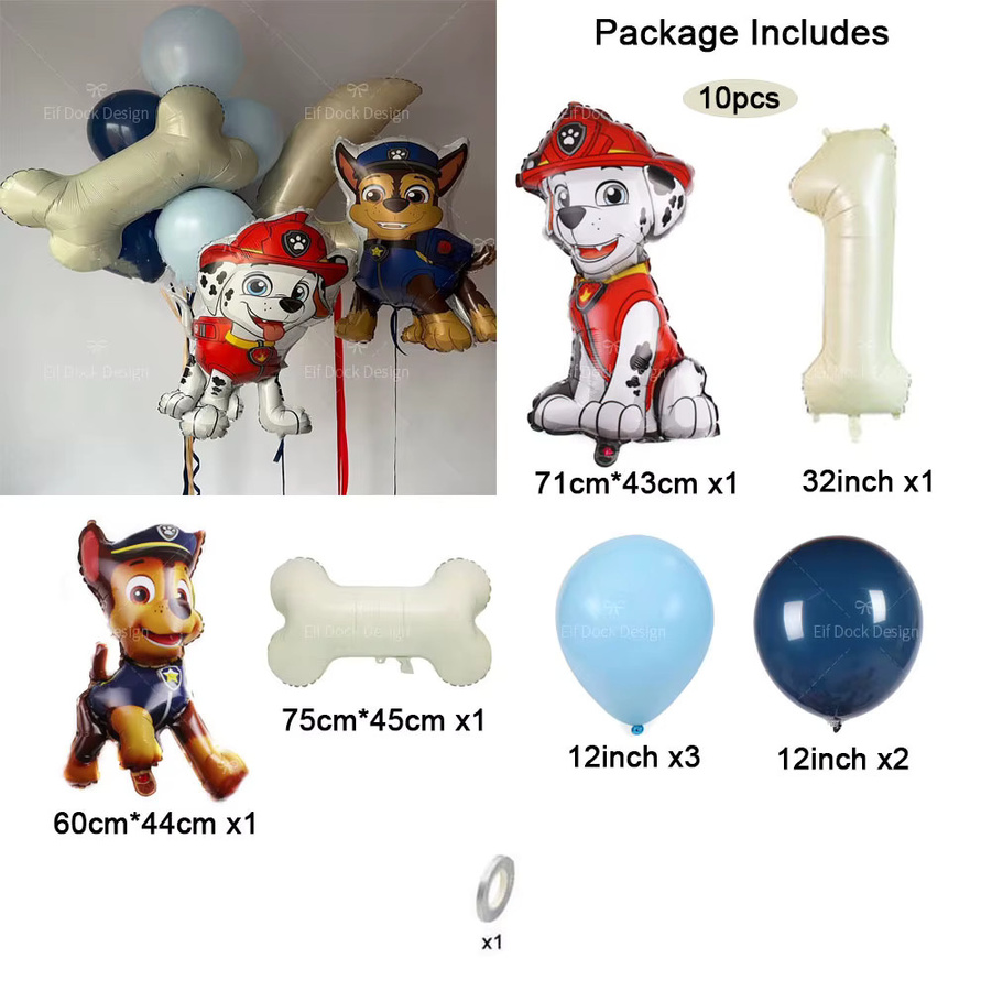 Paw Patrol Folienballon, Hundeknochen, Creme - Bild 2