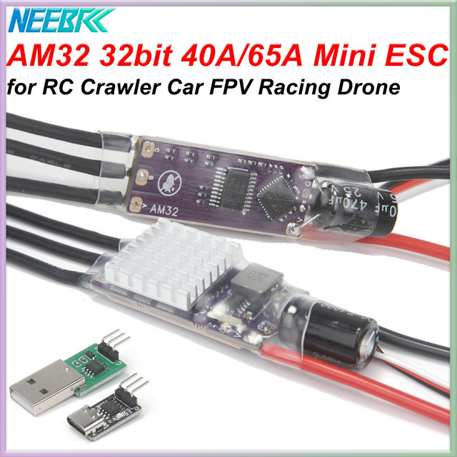 NeebRC AM32 40A 65A ESC 32bit Mini Elektronischer Geschwindigkeitsregler, Schwarz - Bild 1