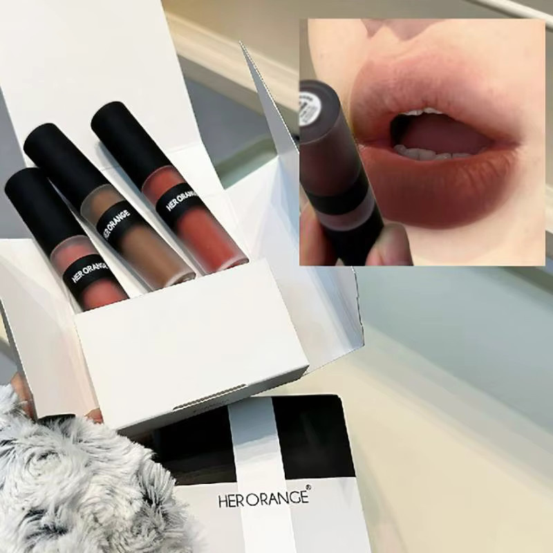 HERORANGE Lip Glaze Lippenstift, Matt, Nude-Braun - Bild 4