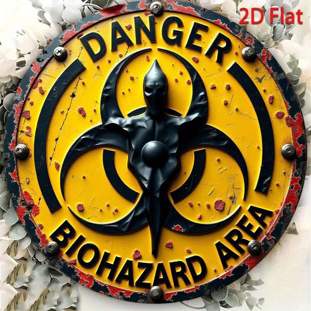 CIFBUY Vintage Biohazard-Symbol Aluminiumschild Gelb Rund Wanddekoration aus Metall - Bild 1