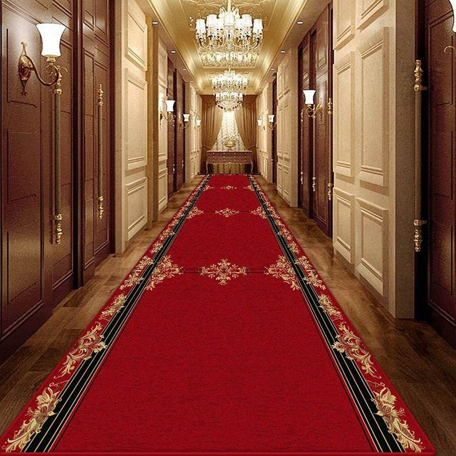 Karpetti Flur Teppich Rot als langer Läufer, rutschfest und leicht zu reinigen, B/T: 90 x 200 cm - Bild 1