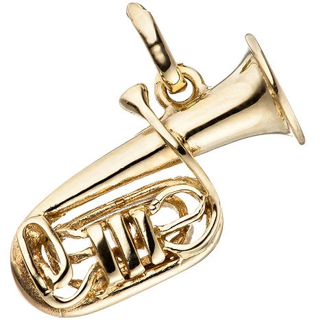 Colfem Anhänger Tuba, 925 Silber, gold vergoldet, Unisex - Bild 1