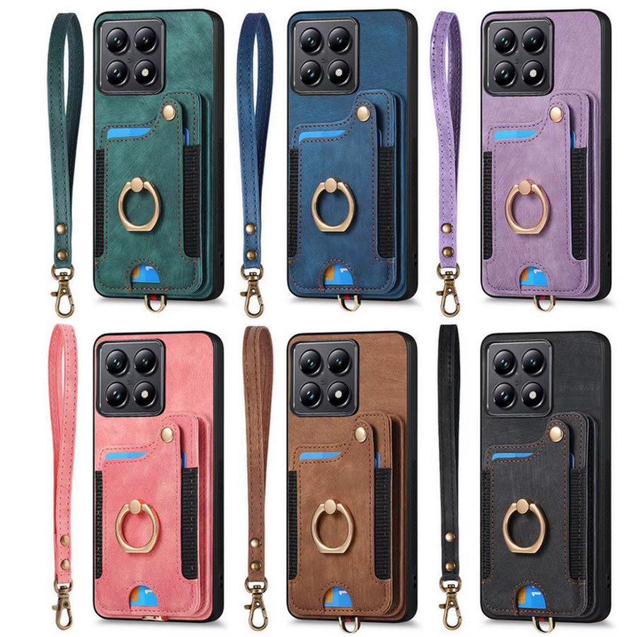 Luxus Leder-Wallet-Hülle für Xiaomi 15T Pro 5G und 17 Ultra mit RFID-Schutz und Magnet-Rückseite in Braun - Bild 6
