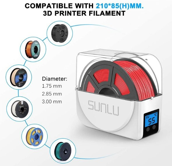 SUNLU S1 Plus Filamenttrockner für FDM-Drucker in Weiß - Bild 1