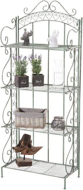 TPFGarden Standregal Anton aus Metall in Antik-Grün, B/T/H: 61,0 x 32,0 x 153,0 cm - Bild 1