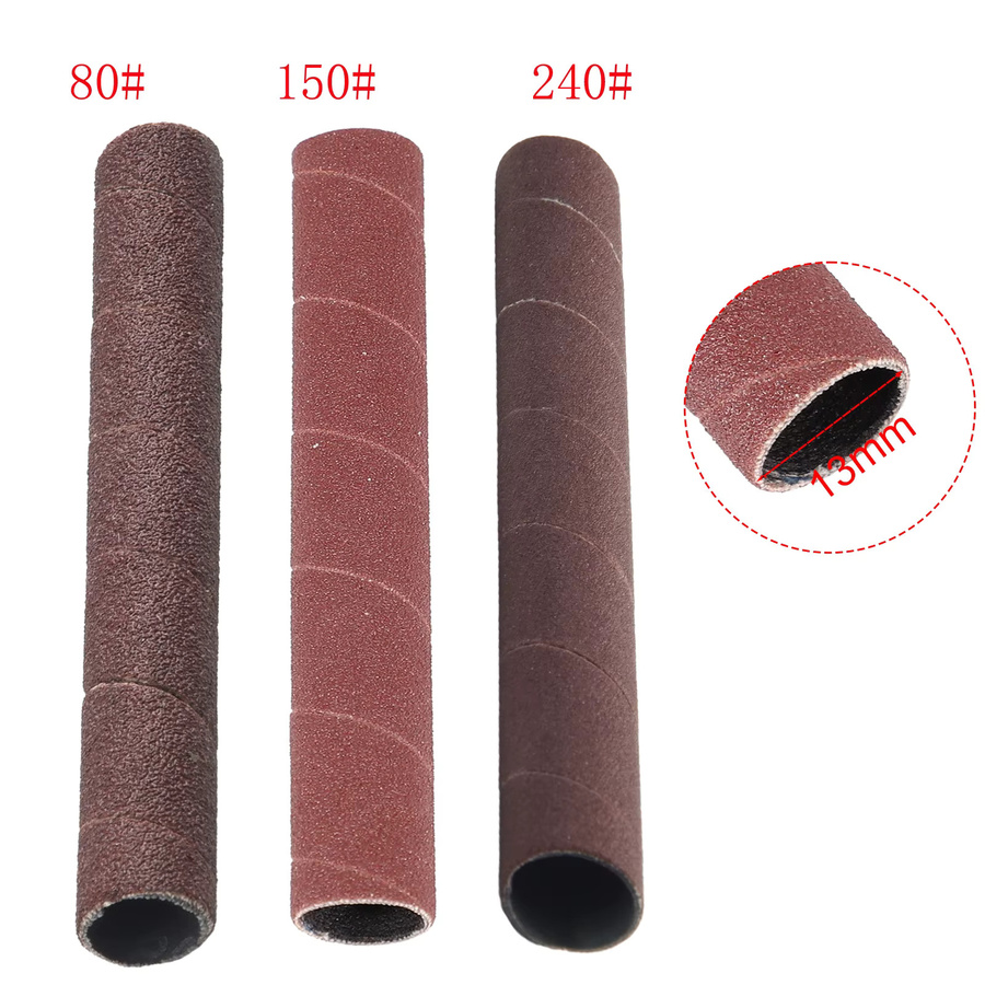 DAZZLEEX Schleiftrommelhülsen für Schleifpapier 4,5 Zoll in den Körnungen 80, 150, 240 für Vibrationsspindeln und Polierwerkzeuge, Braun - Bild 4