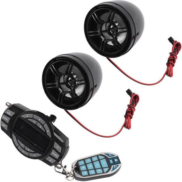 VehicleKit Bluetooth Motorrad Lautsprecher mit 16-Tasten Fernbedienung, wasserdicht und anti diebstahl, schwarz, 3 Zoll - Bild 1