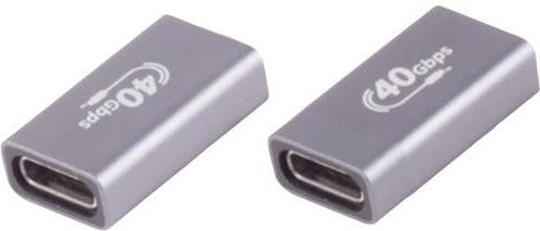 BKL Electronic USB-C Verbinder Pro 10080137 in Silber mit 40Gbps Datenübertragungsrate - Bild 1