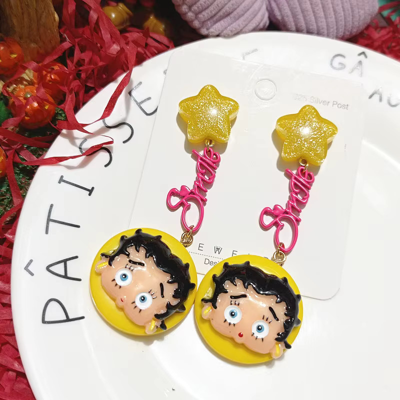 Betty Boop Ohrringe, Harz, Bunt, Damen - Bild 2