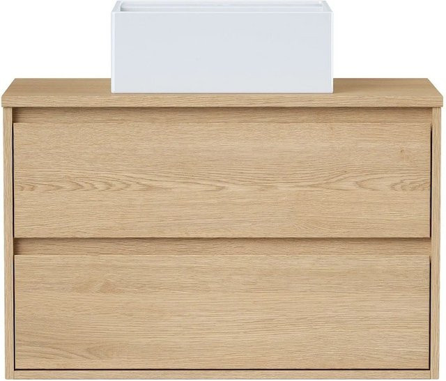 Milipam Einzelwaschtisch in Eichenholzoptik, Breite: 80 cm - Bild 1