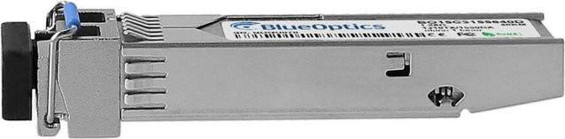 BlueOptics SFP Bidi Transceiver Hirschmann 942 208-001 Singlemode Gigabit Highspeed für Glasfaser Netzwerke, Farbe: Silber - Bild 1