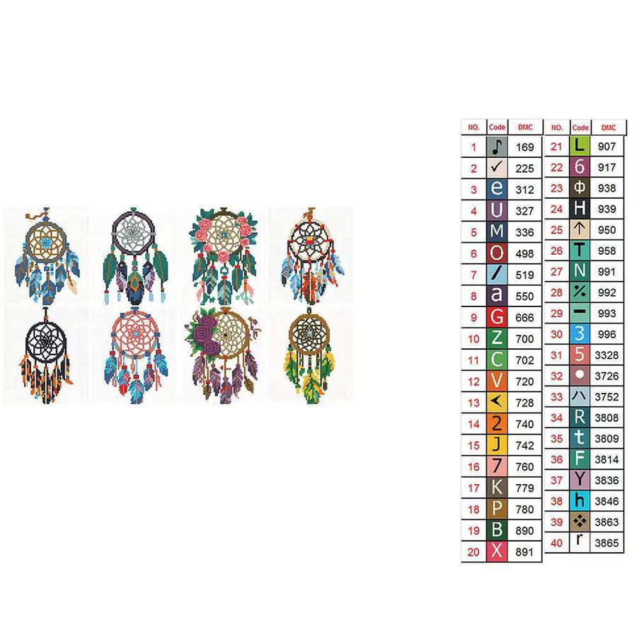 Huacan 8er Set Mini-Diamantgemälde Traumfänger und Blumen als Mosaik-Wanddekoration zum Selbermachen - Bild 3
