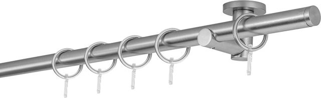 ONDECO Deckenträger Urban 1-läufig mit Rohr und Endstück Match in Edelstahl-Optik, Länge: 310 cm - Bild 1