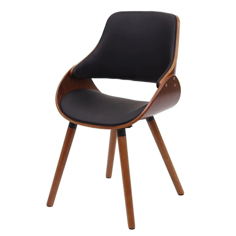 Esszimmerstuhl MCW-D23 im Retro-Design aus Kunstleder in Schwarz - Bild 2