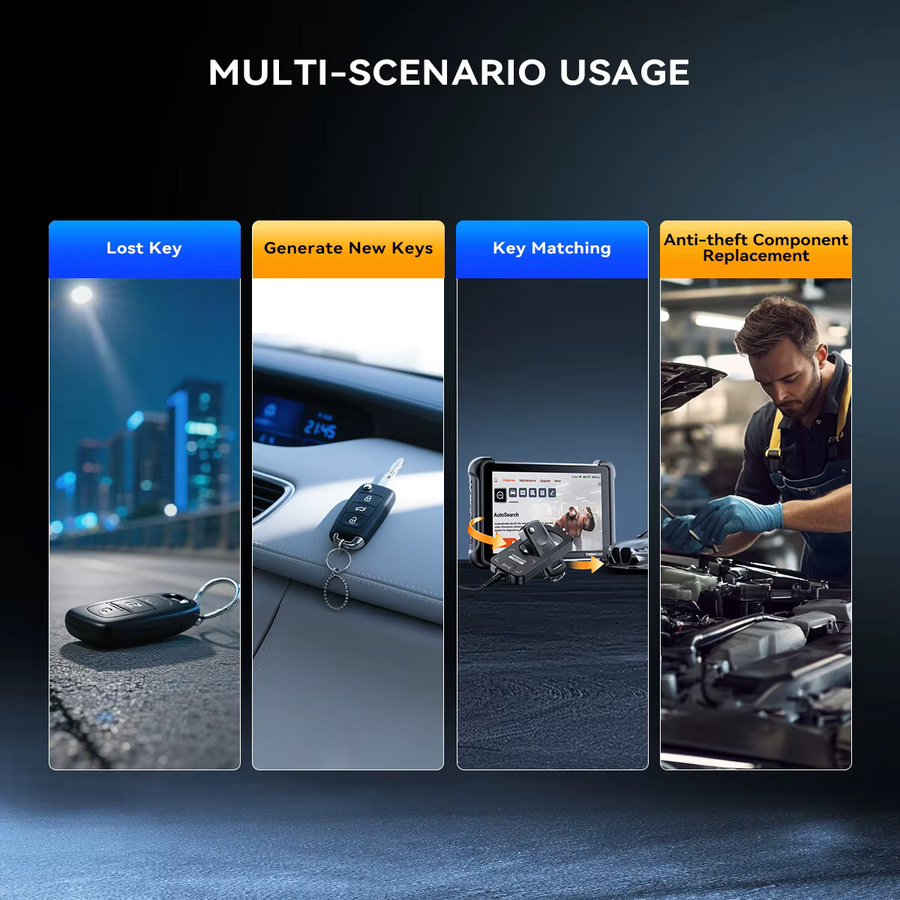 THINKCAR TKEY 101 Autoschlüssel-Programmierer in Schwarz mit 6 Fernbedienungsschlüsseln und IMMO-Programmierwerkzeugen für Thinkcar 689BT, Mucar 892BT und VO8 - Bild 2