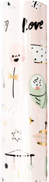 Rico Design Paper Poetry Geschenkpapier Hello Baby Mädchen in Pink, Breite: 70 cm, Länge: 2 m - Bild 1