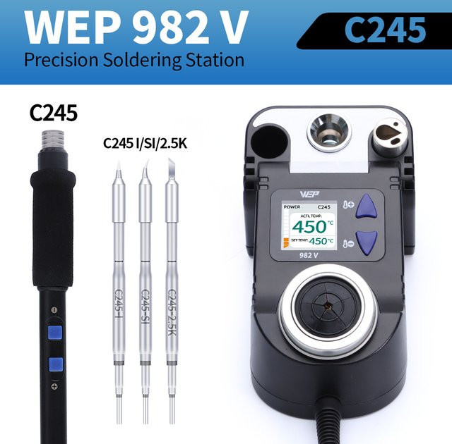 WEP Präzisions-Lötstation-Set C210 C245 in Schwarz mit digitaler Temperatursteuerung und schneller Aufheizung für Handy-Reparaturen - Bild 1