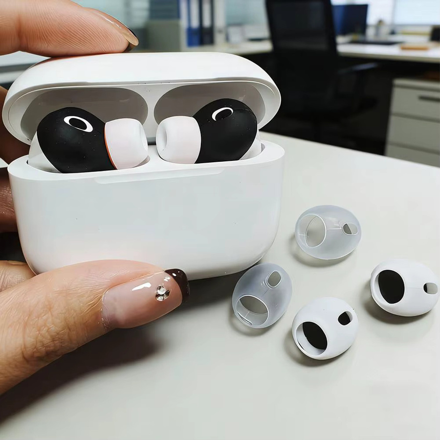 Silikon-Ohrstöpsel-Abdeckung für Apple AirPods Pro 3 in Schwarz, rutschfeste und abnehmbare Ohrkappen zum Kopfhörerschutz - Bild 5