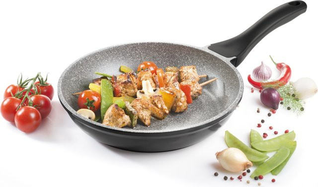 Aluguss-Pfanne Serie Barcelona mit Keramikbeschichtung, Schwarz-Grau, Durchmesser: 24 cm - Bild 1