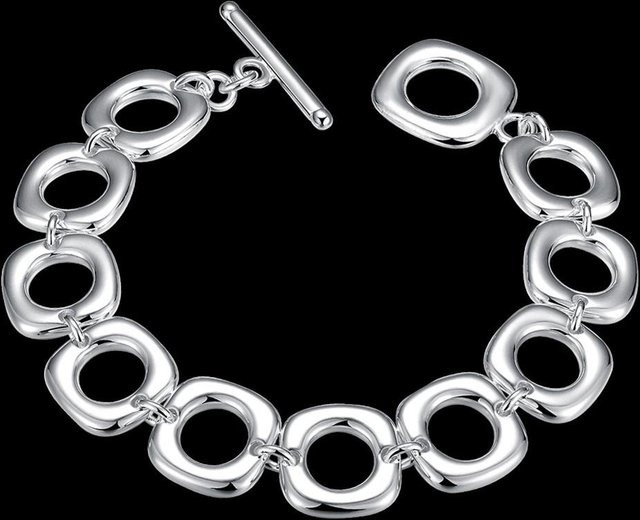 Kettenarmband 925 Silber, quadratisch, Unisex - Bild 1