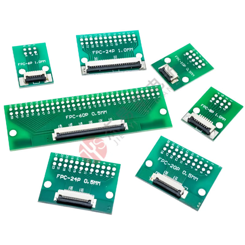 FPC/FFC-Adapterplatine mit gelötetem Stecker 0,5/1,0 mm auf 2,54 mm in Grün - Bild 2