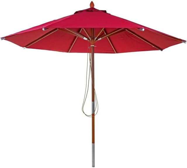 MCW Gastronomie Holz-Sonnenschirm C57 mit Seilzug, Farbe: Bordeaux, Durchmesser: 3 m - Bild 2