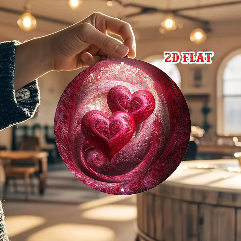 CIFBUY Herz-Liebesschild Retro-Wanddekoration aus Metall, rundes Aluminiumschild mit Herz-Motiv, Durchmesser: 20,0 cm - Bild 3